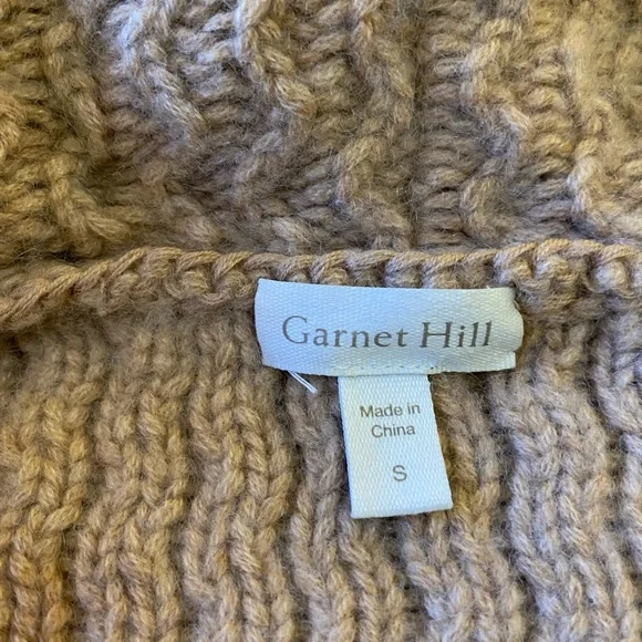 Garnet Hill Taupe Cardigan Sweater